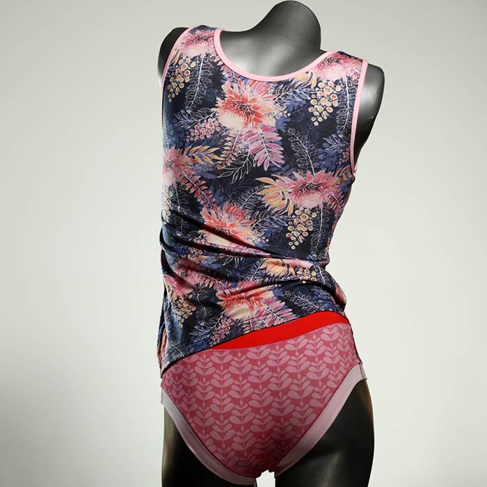 bequeme günstige farbige attraktive Unterwäsche Set für DamenPanty / Hotpant mit Top aus Biobaumwolle