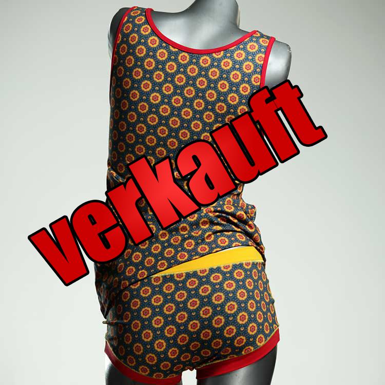 bunte attraktive farbige günstige Unterwäsche Set für DamenPanty / Hotpant mit Top aus Biobaumwolle