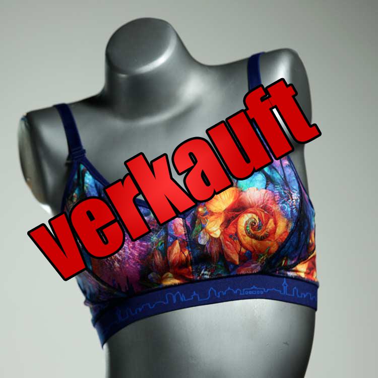 preiswerte bequeme gemusterte nachhaltige BH, Büsternhalter aus Baumwolle, Damenunterwäsche