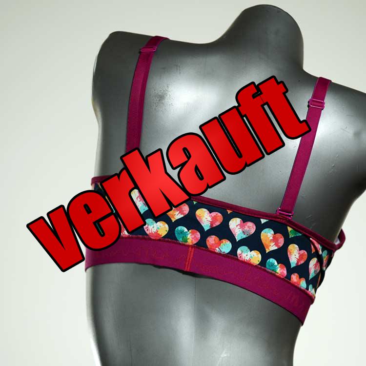 handgemachte süße nachhaltige bunte BH, Büsternhalter aus Baumwolle, Damenunterwäsche