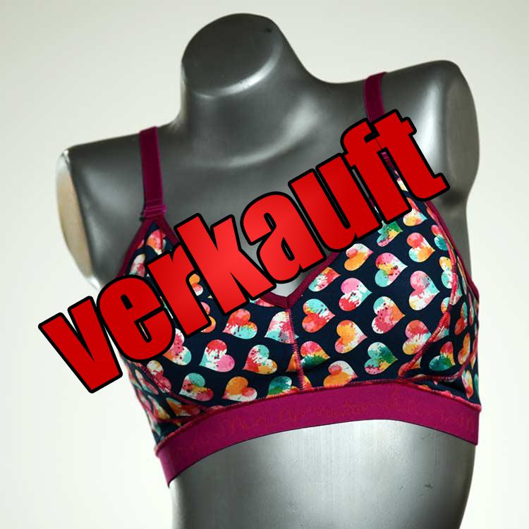 handgemachte süße nachhaltige bunte BH, Büsternhalter aus Baumwolle, Damenunterwäsche