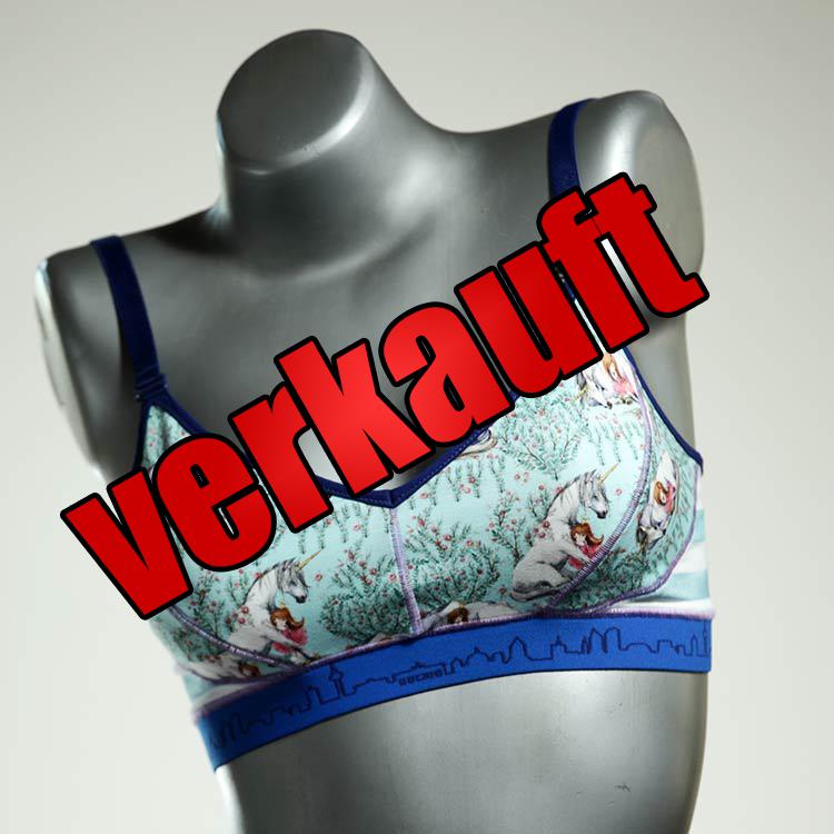 gemusterte bequeme günstige farbige BH, Büsternhalter aus Baumwolle, Damenunterwäsche