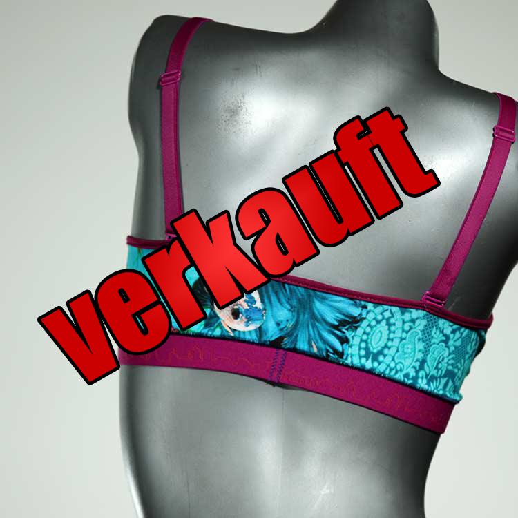 sexy gemusterte handgemachte ökologische BH, Büsternhalter aus Baumwolle, Damenunterwäsche