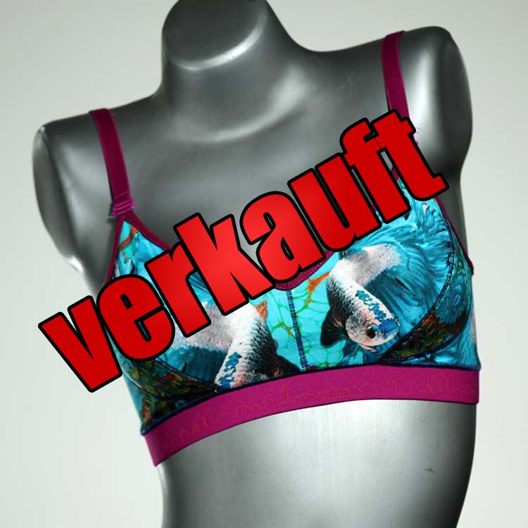 sexy gemusterte handgemachte ökologische BH, Büsternhalter aus Baumwolle, Damenunterwäsche