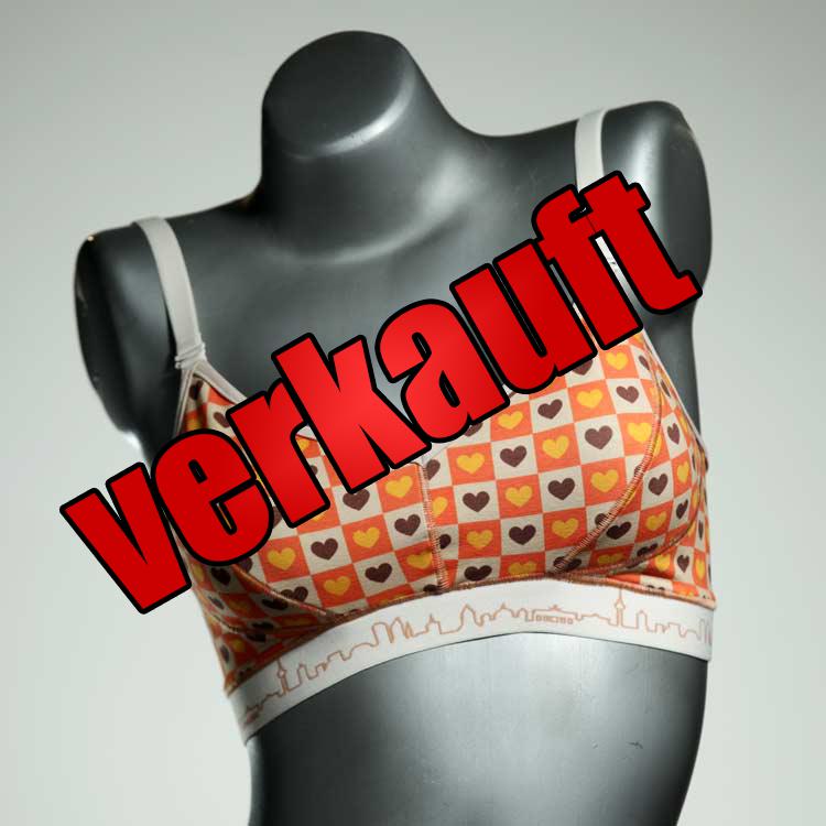 bunte farbige handgemachte ökologische BH, Büsternhalter aus Baumwolle, Damenunterwäsche