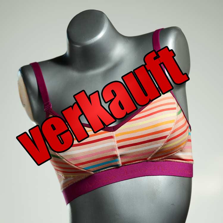 handgemachte farbige gemusterte attraktive BH, Büsternhalter aus Baumwolle, Damenunterwäsche