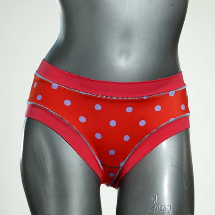 schöne nachhaltige gemusterte bunte Bikini Hose, sportliche Bademode für Damen