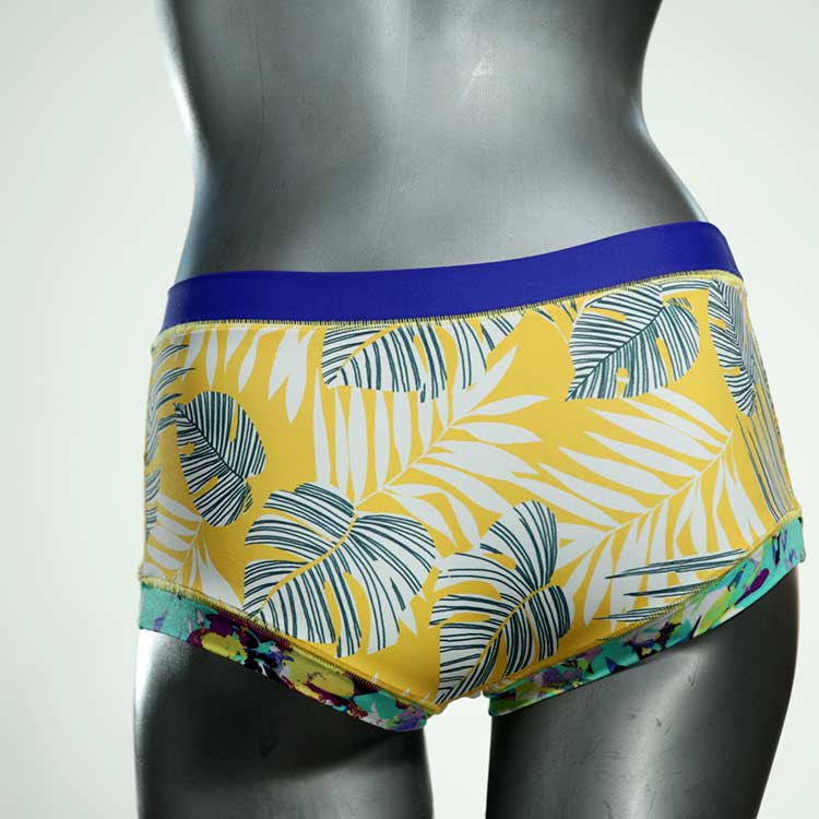 sexy ökologische gemusterte bunte Bikini Hose, sportliche Bademode für Damen thumbnail