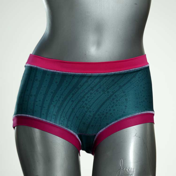 attraktive farbige gemusterte ökologische Bikini Hose, sportliche Bademode für Damen