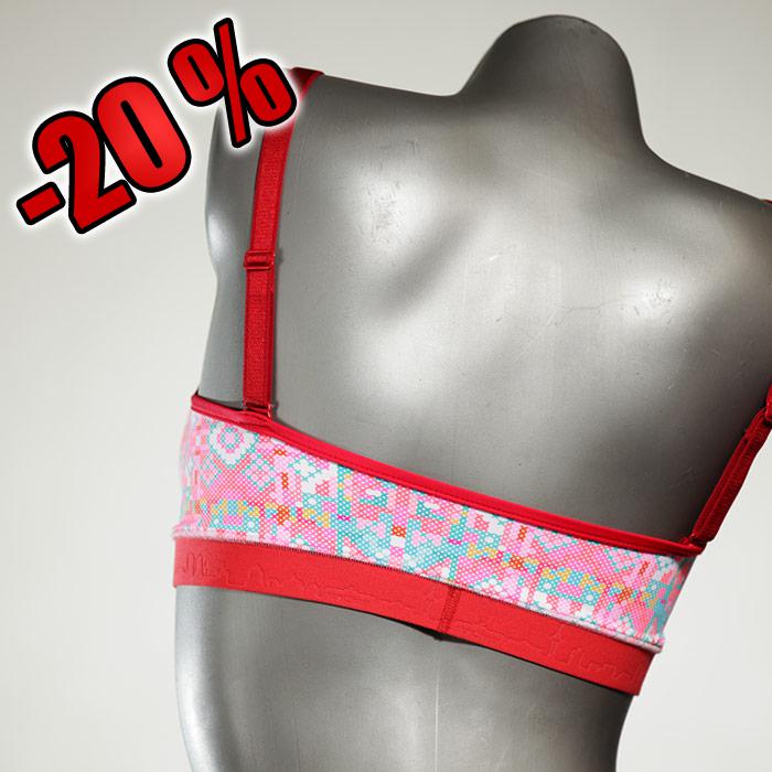 gemusterte nachhaltige handgemachte ökologische Bikini Top, sportliche Bademode für Damen