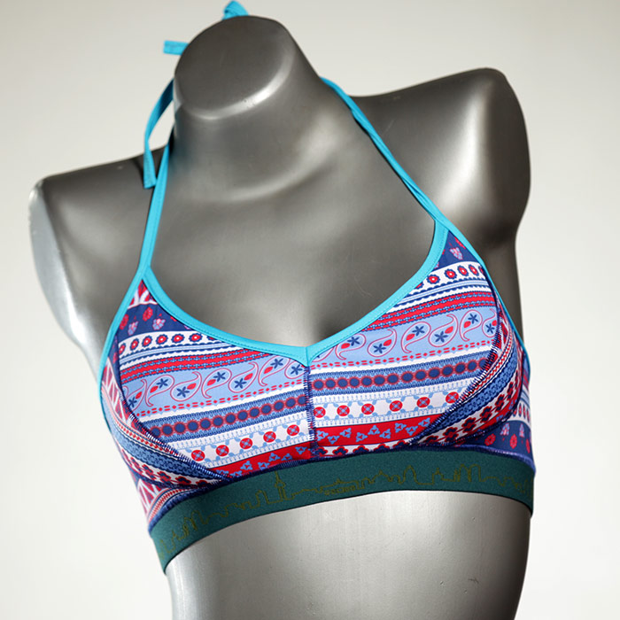 bunte gemusterte nachhaltige süße Bikini Top, sportliche Bademode für Damen thumbnail