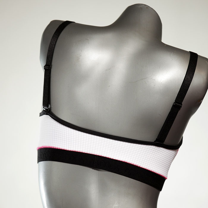 attraktive nachhaltige handgemachte gemusterte Bikini Top, sportliche Bademode für Damen thumbnail