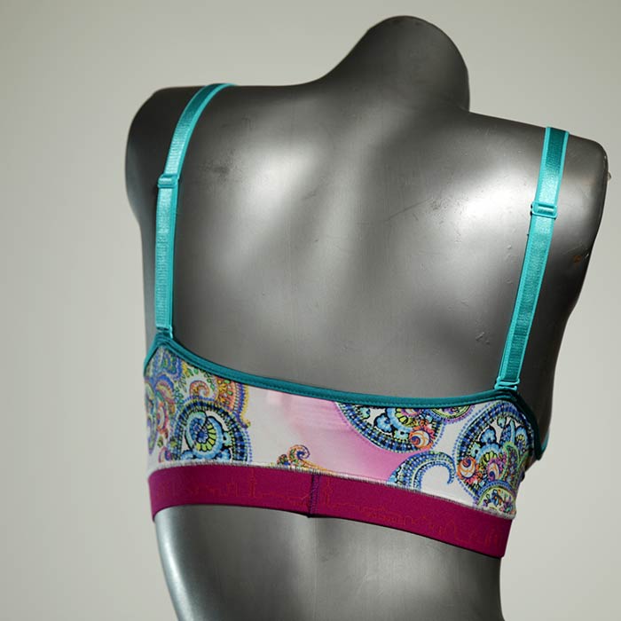 schöne handgemachte bunte ökologische Bikini Top, sportliche Bademode für Damen thumbnail