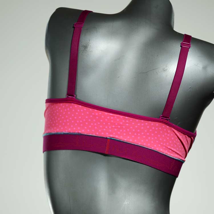 gemusterte günstige bequeme ökologische Bikini Top, sportliche Bademode für Damen