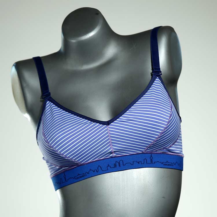 handgemachte farbige gemusterte nachhaltige Bikini Top, sportliche Bademode für Damen