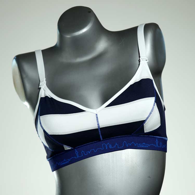 schöne bunte gemusterte nachhaltige Bikini Top, sportliche Bademode für Damen