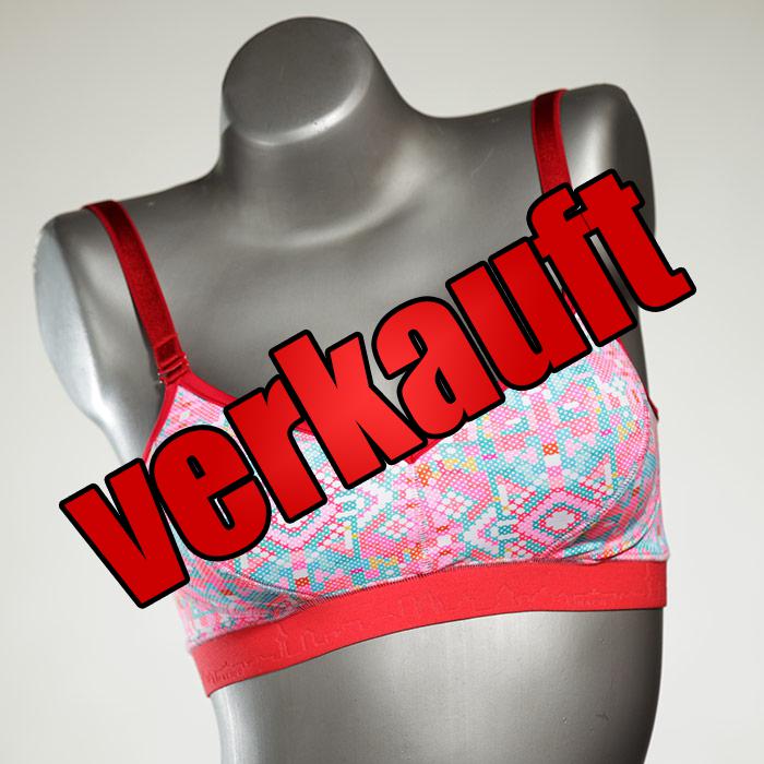 gemusterte nachhaltige handgemachte ökologische Bikini Top, sportliche Bademode für Damen