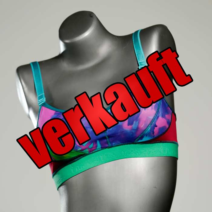 bunte ökologische gemusterte attraktive Bikini Top, sportliche Bademode für Damen