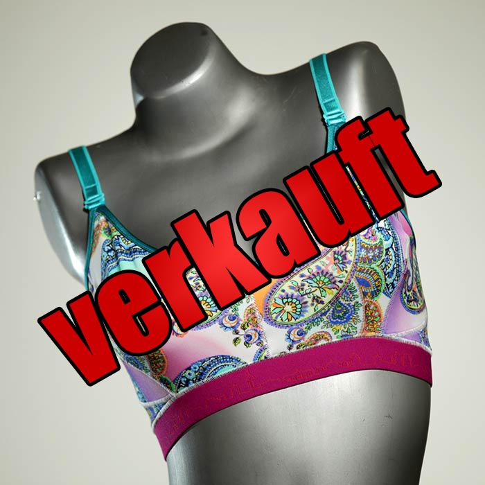 schöne handgemachte bunte ökologische Bikini Top, sportliche Bademode für Damen
