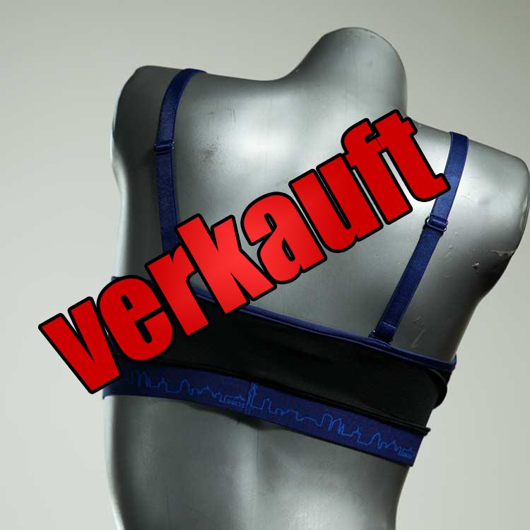 gemusterte farbige nachhaltige handgemachte Bikini Top, sportliche Bademode für Damen
