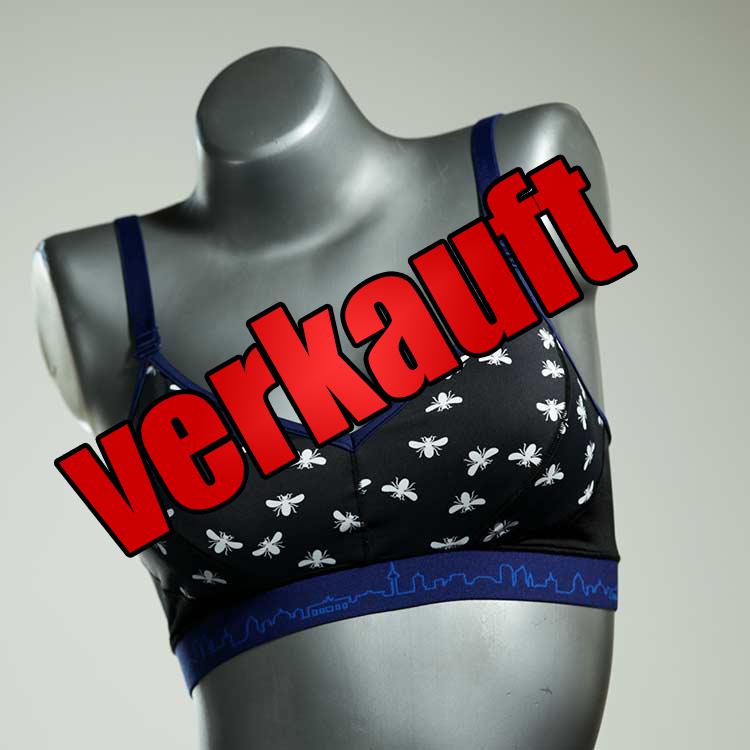 gemusterte farbige nachhaltige handgemachte Bikini Top, sportliche Bademode für Damen