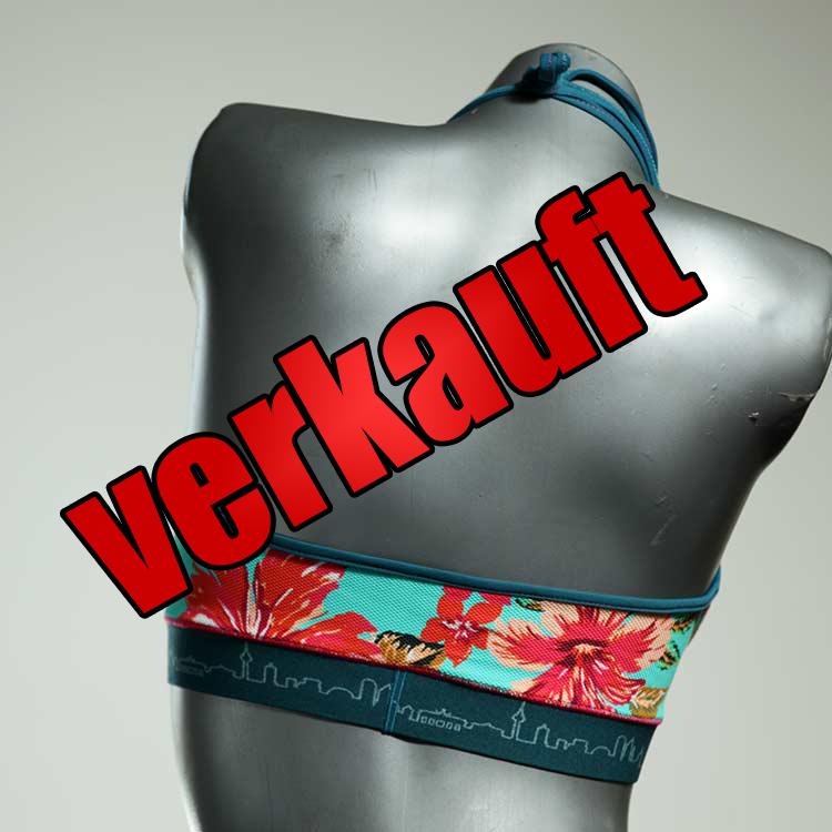 gemusterte bunte ökologische sexy Bikini Top, sportliche Bademode für Damen