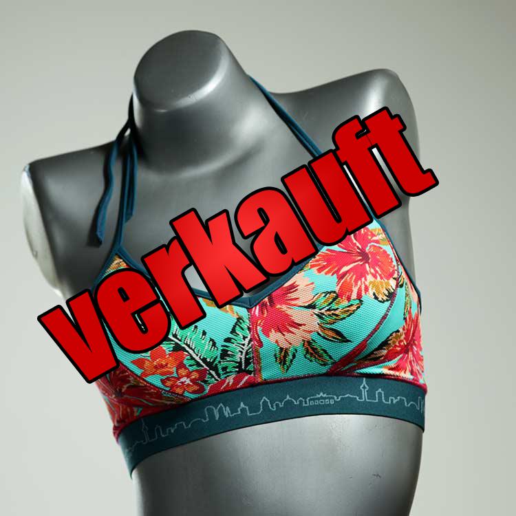 gemusterte bunte ökologische sexy Bikini Top, sportliche Bademode für Damen