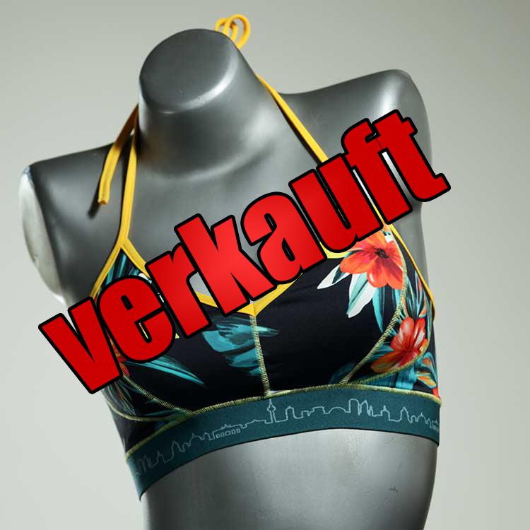 süße gemusterte schöne nachhaltige Bikini Top, sportliche Bademode für Damen