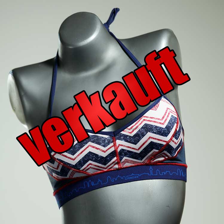 attraktive bequeme gemusterte preiswerte Bikini Top, sportliche Bademode für Damen