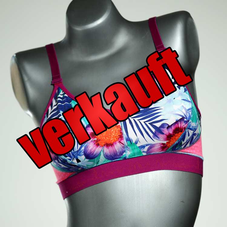 gemusterte günstige bequeme ökologische Bikini Top, sportliche Bademode für Damen