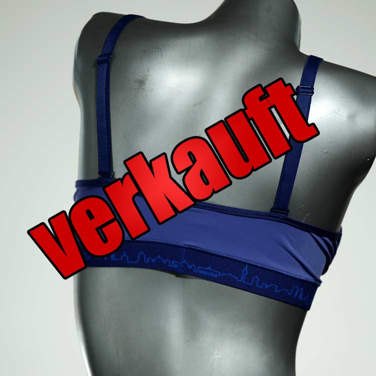gemusterte handgemachte attraktive ökologische Bikini Top, sportliche Bademode für Damen