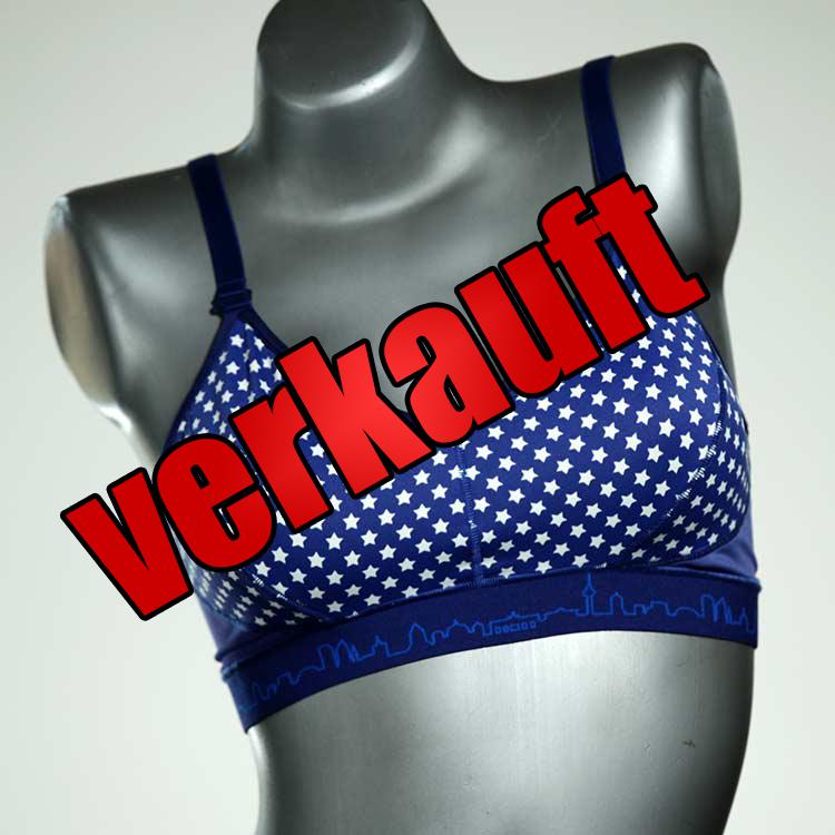 gemusterte handgemachte attraktive ökologische Bikini Top, sportliche Bademode für Damen