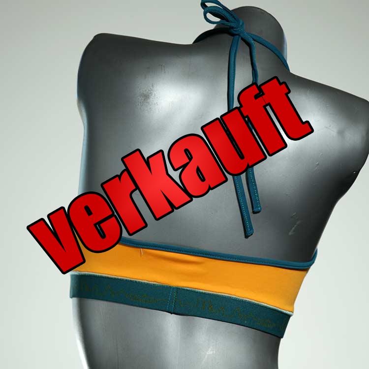 bequeme handgemachte nachhaltige farbige Bikini Top, sportliche Bademode für Damen