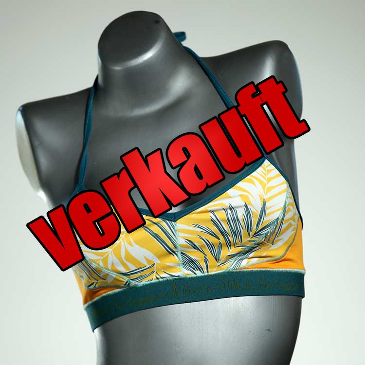 bequeme handgemachte nachhaltige farbige Bikini Top, sportliche Bademode für Damen