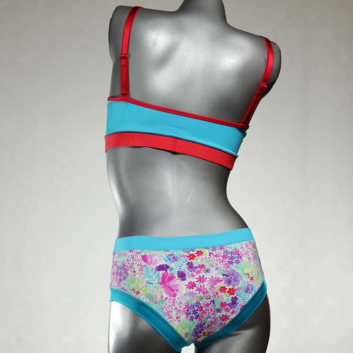 handgemachte günstige farbige nachhaltige Bikini Set, sportliche Bademode für Damen thumbnail