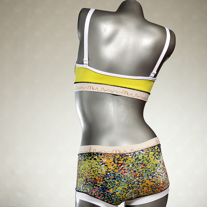handgemachte bunte gemusterte ökologische Bikini Set, sportliche Bademode für Damen thumbnail