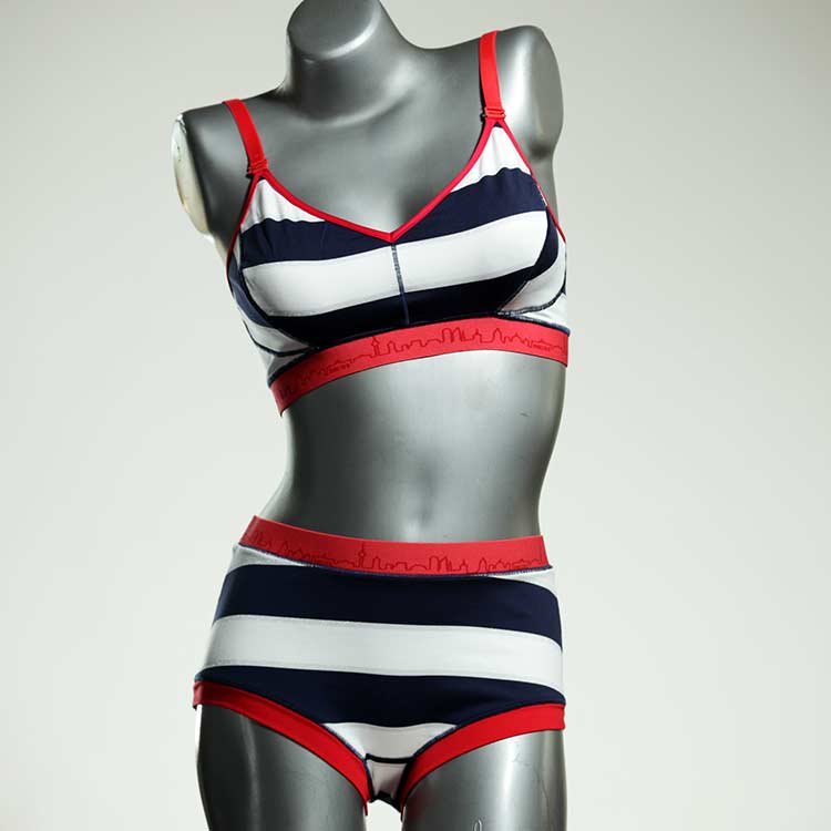 gemusterte ökologische bunte süße Bikini Set, sportliche Bademode für Damen thumbnail