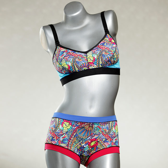 ökologische bunte gemusterte bequeme Bikini Set, sportliche Bademode für Damen thumbnail