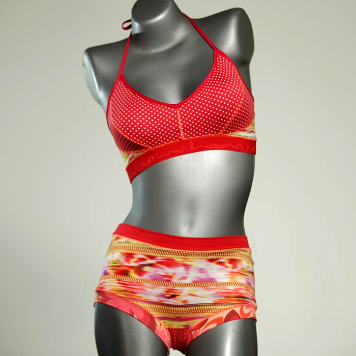gemusterte günstige sexy farbige Bikini Set, sportliche Bademode für Damen thumbnail