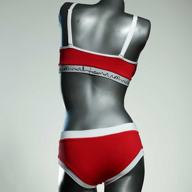 gemusterte nachhaltige handgemachte süße Bikini Set, sportliche Bademode für Damen