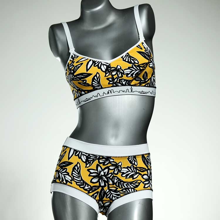 nachhaltige farbige gemusterte ökologische Bikini Set, sportliche Bademode für Damen