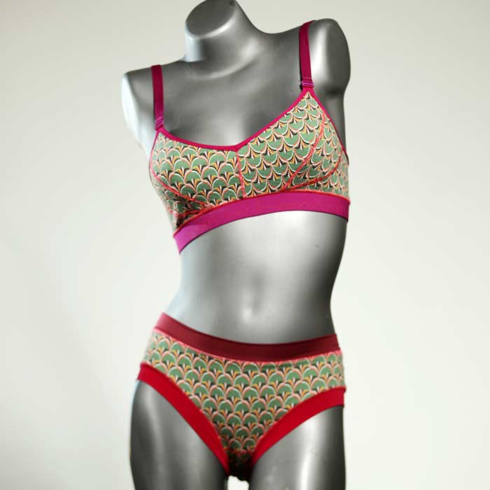 gemusterte farbige nachhaltige günstige Bikini Set, sportliche Bademode für Damen