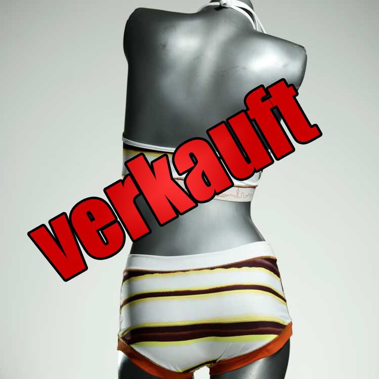 farbige handgemachte nachhaltige gemusterte Bikini Set, sportliche Bademode für Damen