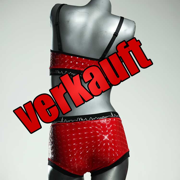 farbige bunte handgemachte nachhaltige Bikini Set, sportliche Bademode für Damen