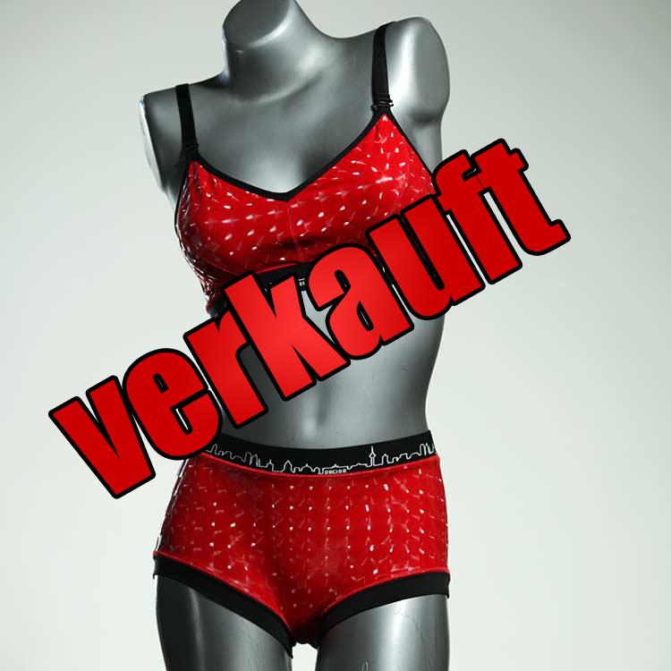 farbige bunte handgemachte nachhaltige Bikini Set, sportliche Bademode für Damen