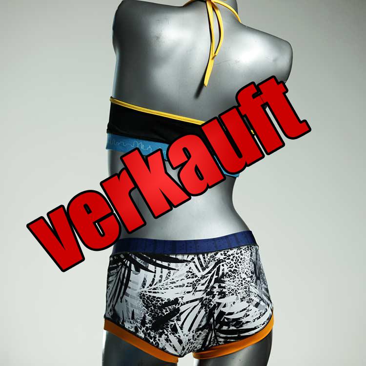 bunte ökologische preiswerte gemusterte Bikini Set, sportliche Bademode für Damen