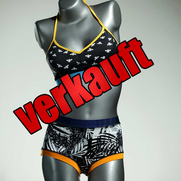bunte ökologische preiswerte gemusterte Bikini Set, sportliche Bademode für Damen