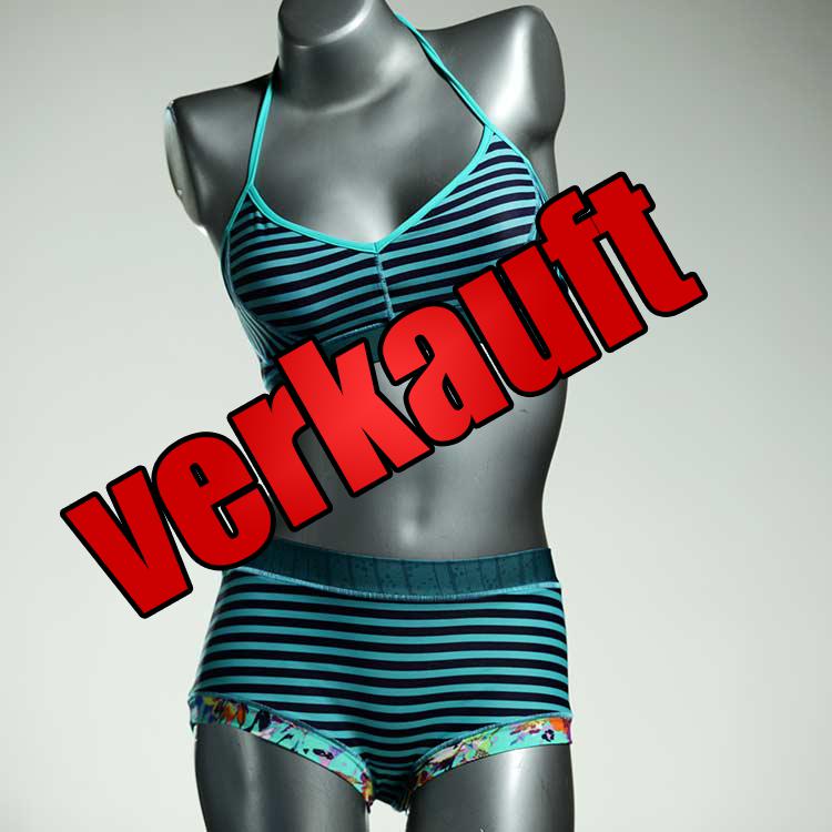gemusterte preiswerte schöne farbige Bikini Set, sportliche Bademode für Damen