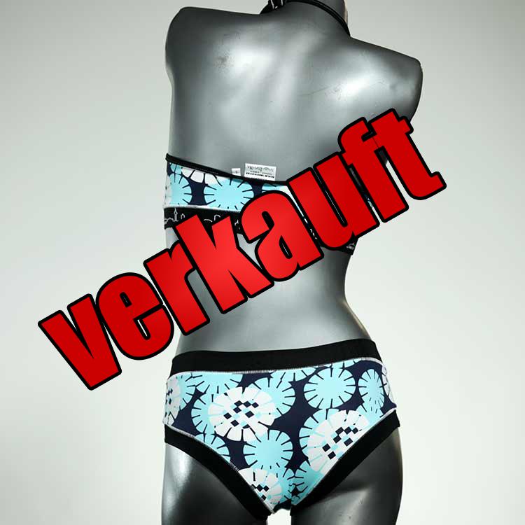 bunte gemusterte bequeme nachhaltige Bikini Set, sportliche Bademode für Damen