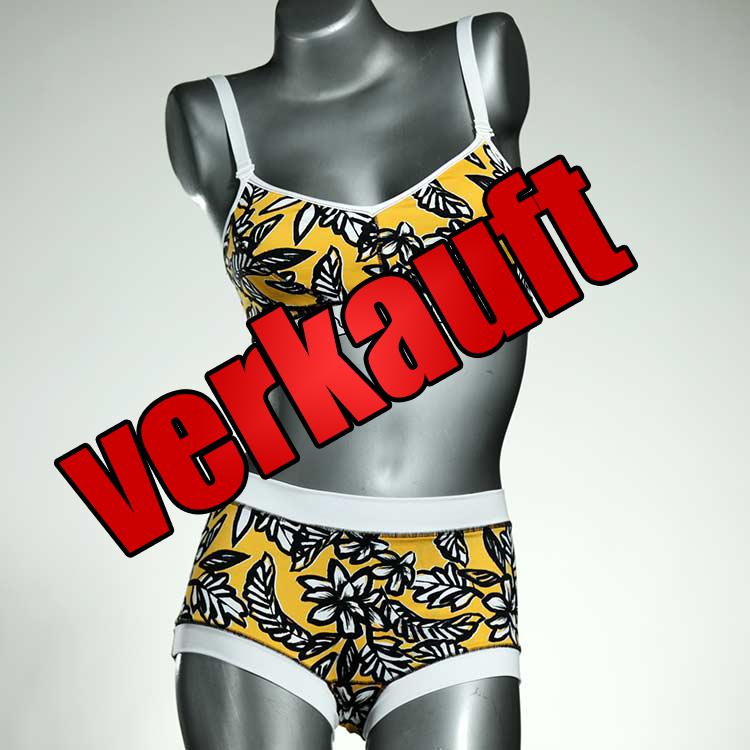 nachhaltige farbige gemusterte ökologische Bikini Set, sportliche Bademode für Damen